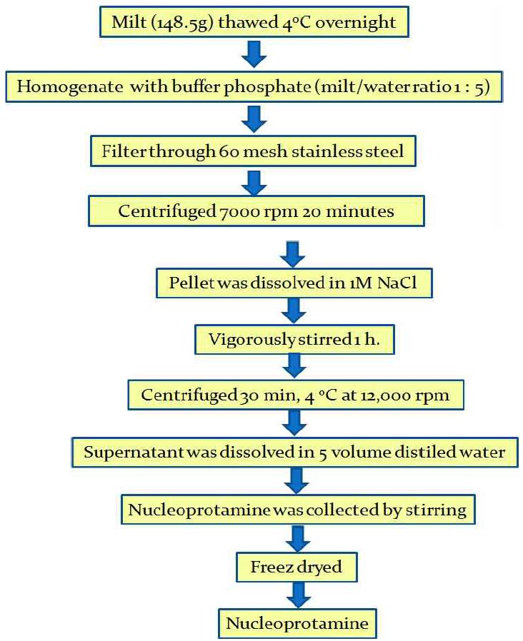 Extraction method of nucleoprotamine from salmon milt