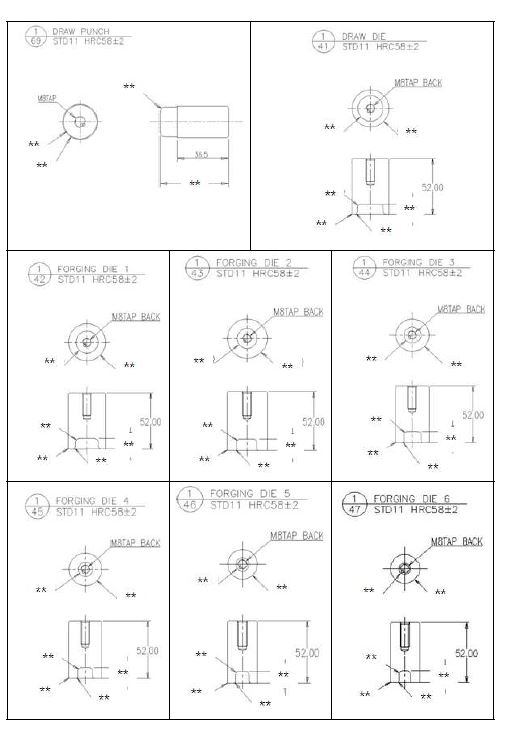 Fig. 31 증육공법의 펀치 및 다이 설계