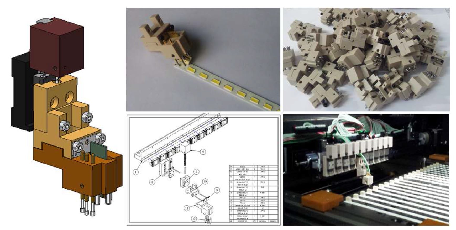 ±0.5mm,±2.50의 다접점 미세변위 조정구조의 Contact Unit Head 제작