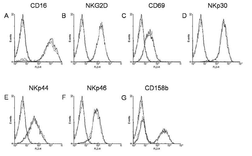 fresh한 K562-mb15-41BB feeder cell과 cryopreserved K562-mb15-41BB feeder cell과 co-culture한 ex-vivo expanded NK cell에서 대표적인 Nk세포 마커 단백질의 발현을 확인하였을 때, 차이를 보이지 않았음.