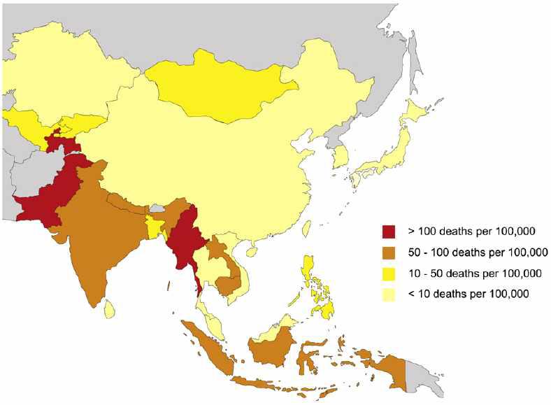 아시아 지역에서의 로타바이러스 감염에 의한 사망