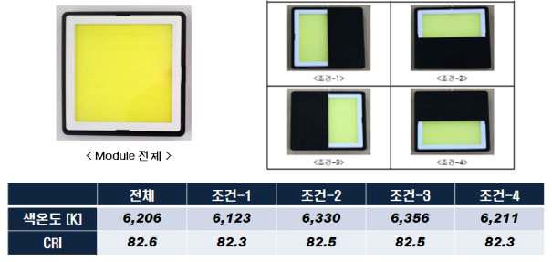 개발 Module의 각 포인트 별 측정 값