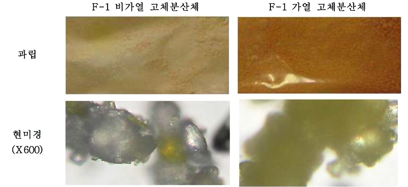 그림 10. F-1 고체분산체 비교