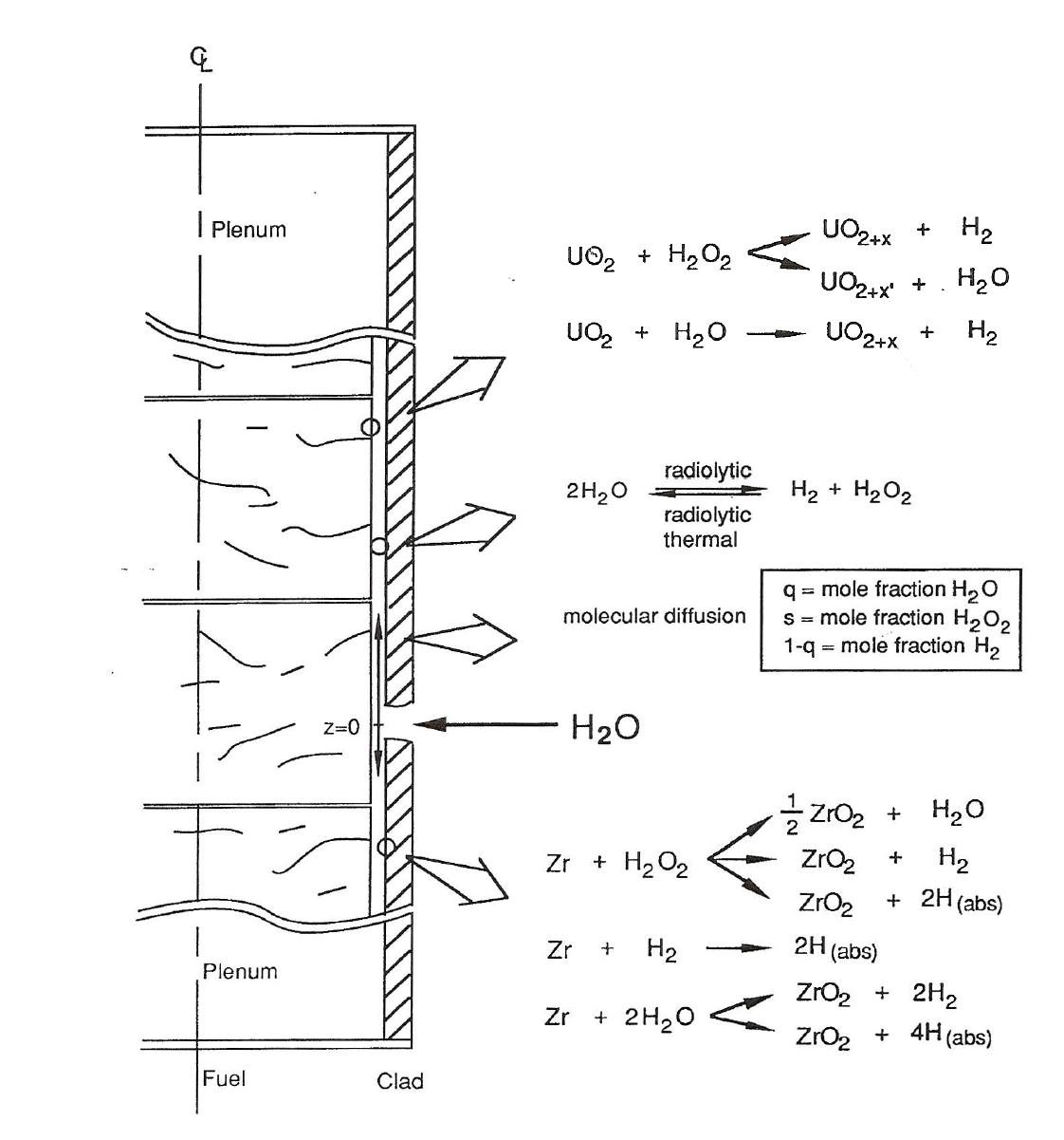 Gas-Solid Reaction Process in A Defected Fuel Rod