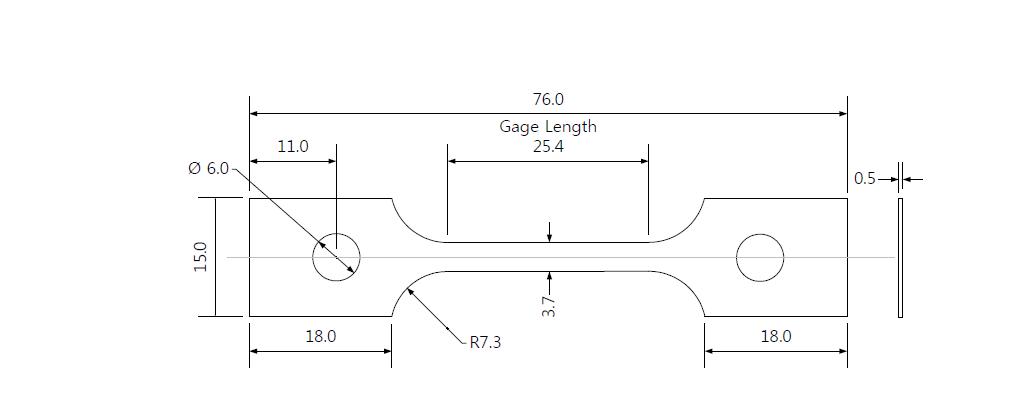 수소화 인장시편 도면