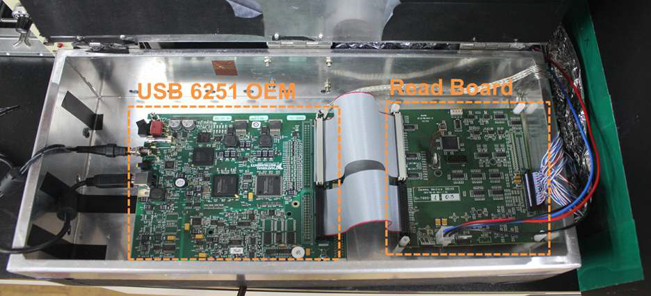 National Instruments USB 6251 OEM 과 7009 DeCaf Readout Board이 결합된 ASCI 신호처리 시스템