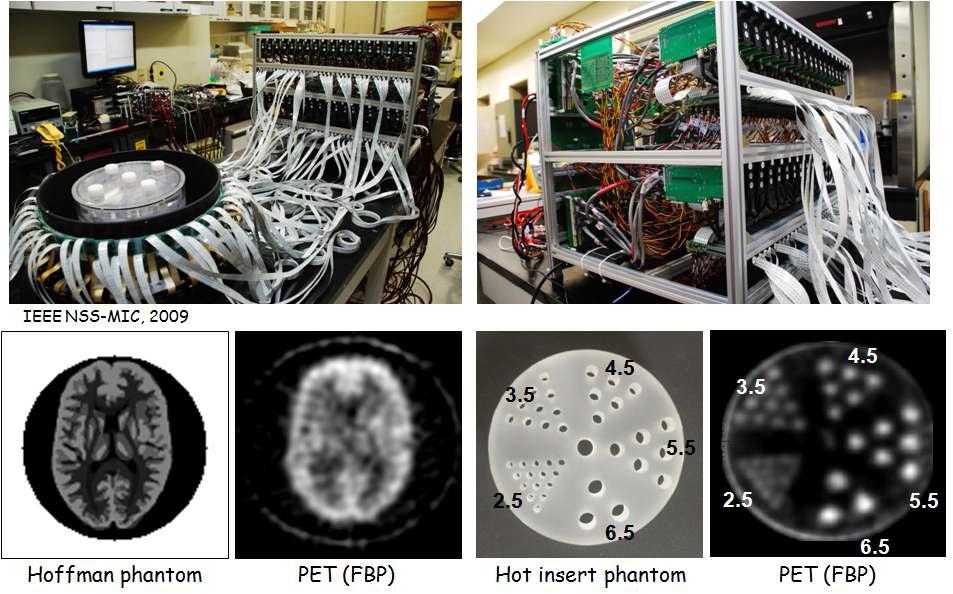 본 연구진(서강대)이 개발한 두뇌용 G-APD PET (non-TOF) 및 팬텀 영상
