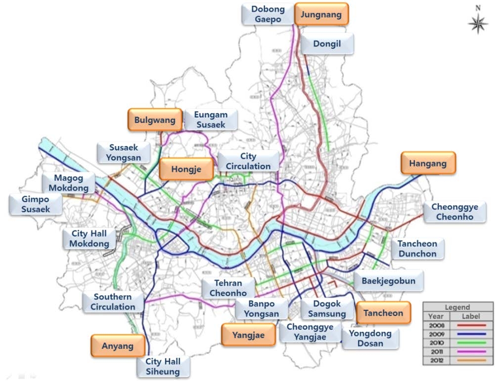 Figure 3-50. Seoul City’s bike road development plan