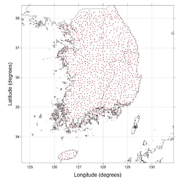 통합기준점 분포도