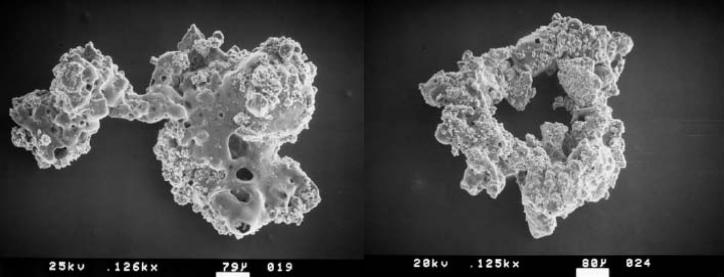 Irregular lunar soil particles