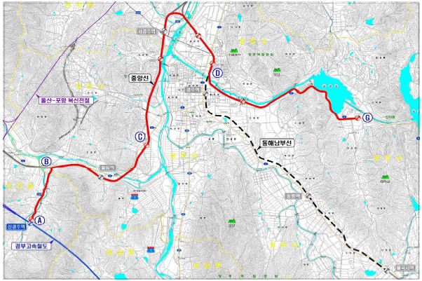 그림 3.12 경주구간 대안-2
