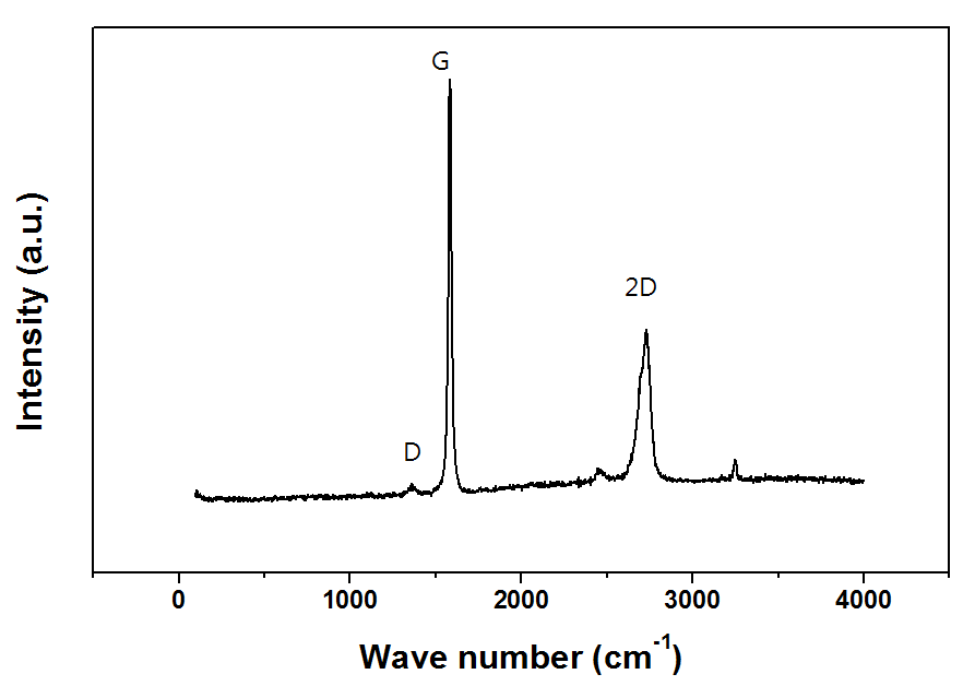 형성된 그라핀층에 대한 Raman spectroscopy
