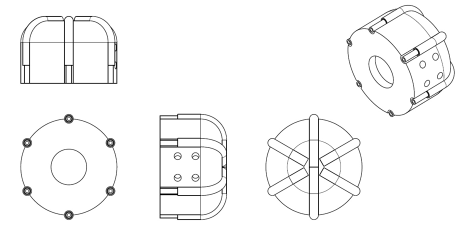 Bent Cylindrical Heat Pipe가 흡수기에 결합된 도면