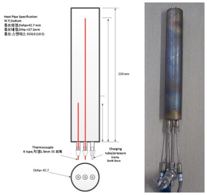 가열용 소디움 히트파이프 사진