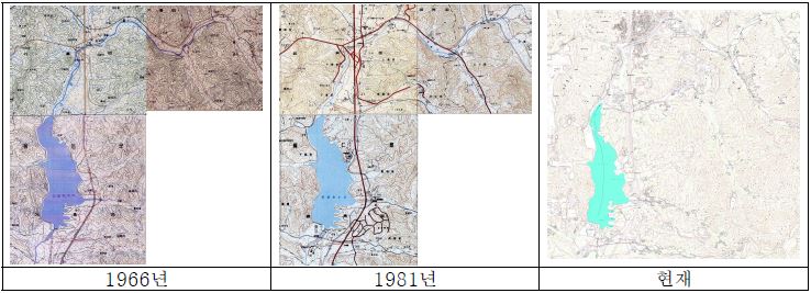 그림 36. 오산천 지형도 비교