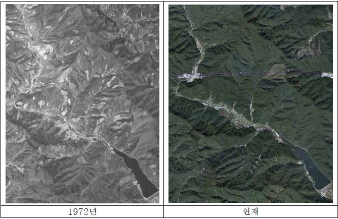 그림 39. 간성천 항공사진 비교