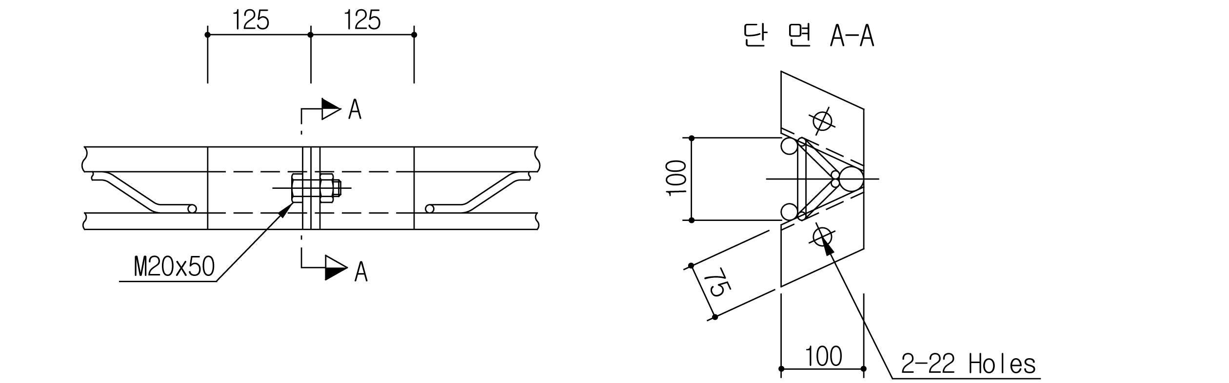 격자지보형(삼각단면 3개강봉) 강지보재의 이음부 설계 예