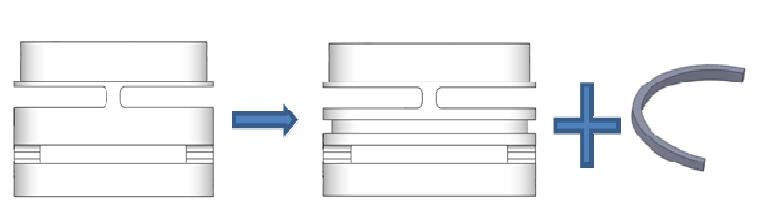 기존의 관절구조(좌) / 복합재료를 사용한 조립형 밴딩구조의 제안(우)