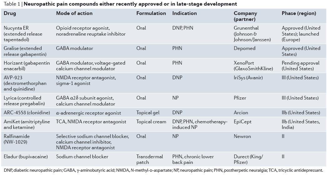 신경병증성 통증 치료제 후보 물질들