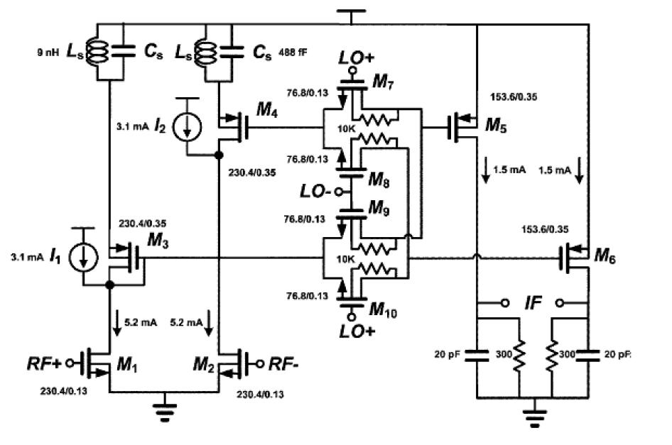 UWB 저 잡음 Mixer Schematic