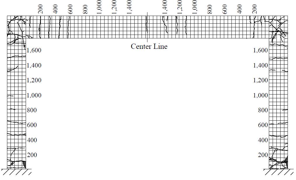 보통모멘트골조 실험체의 실험결과(균열도)