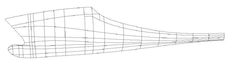 Curve network of a ship hull form