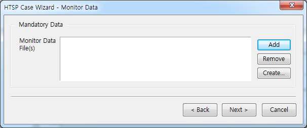 HTSP Case Wizard- Monitor Data 구성 화면