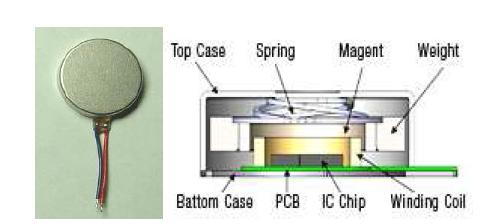 inear Resonance Actuator의 모습과 구조.