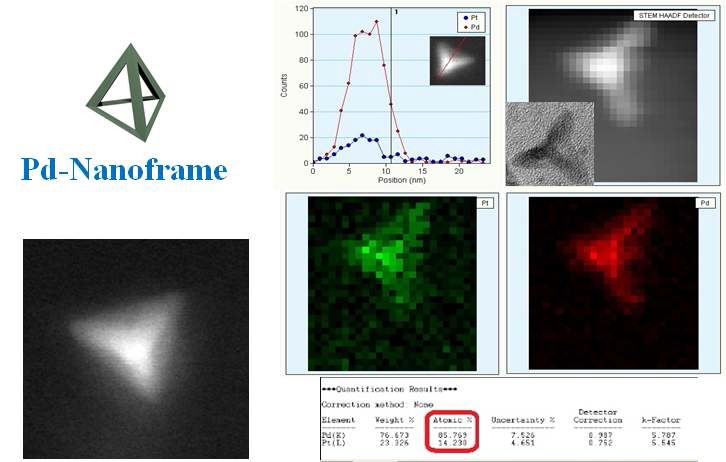 그림. Pd Nanoframe의 조성 비율 확인