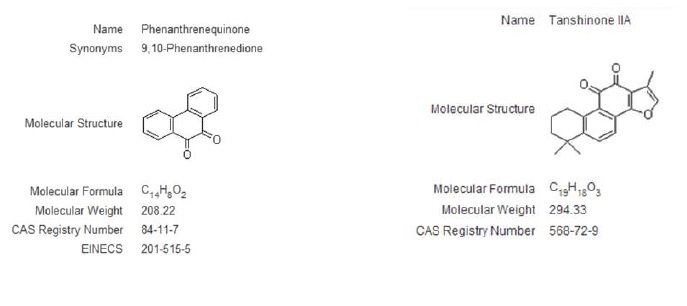 그림 3. phenanthrenedione과 tanshinone IIA 구조