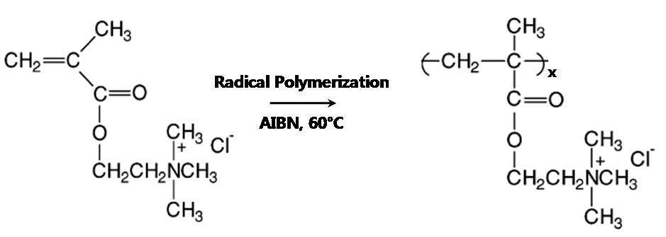 그림 2. AIBN을 개시재로 사용한 METAC의 라디칼 중합