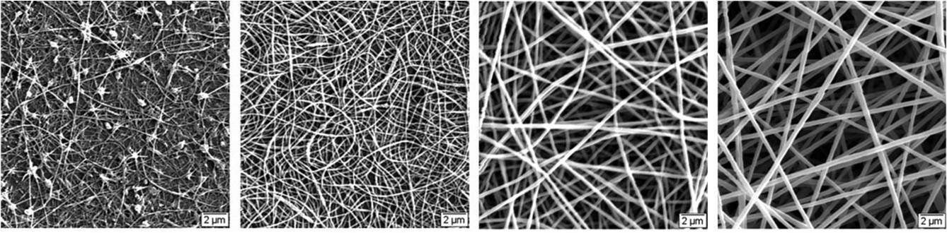 그림 3. 전기방사를 통해 제조된 나노섬유의 표면나노구조