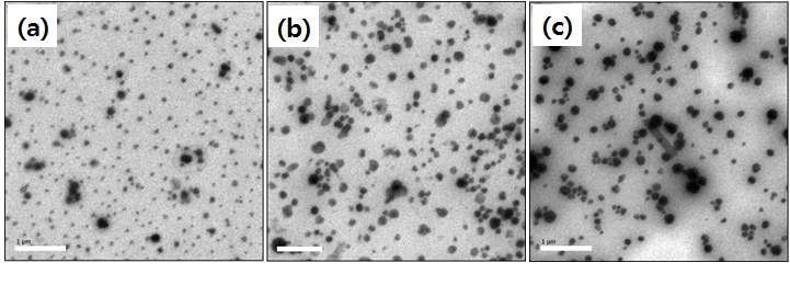 Fig. 1. Transmission electron micrographs of β-lactoglobulin/alginate nano delivery systems treated at heating temperature 60