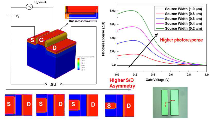 TCAD 플랫폼 기반 비대칭 소자 디자인 및 검출 반응도 향상 특성 예측 결과