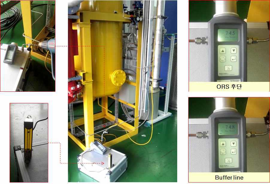 정화작업 완료 후 ORS 및 Buffer Tank 이슬점 측정