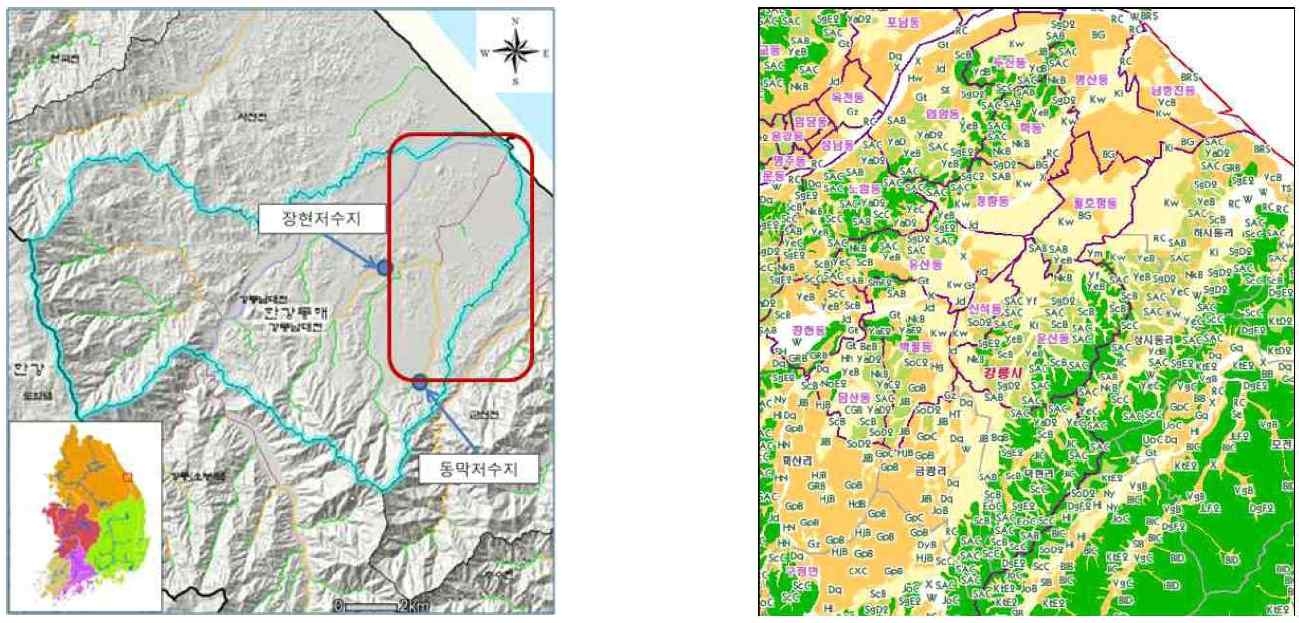 대상유역 및 토지이용도