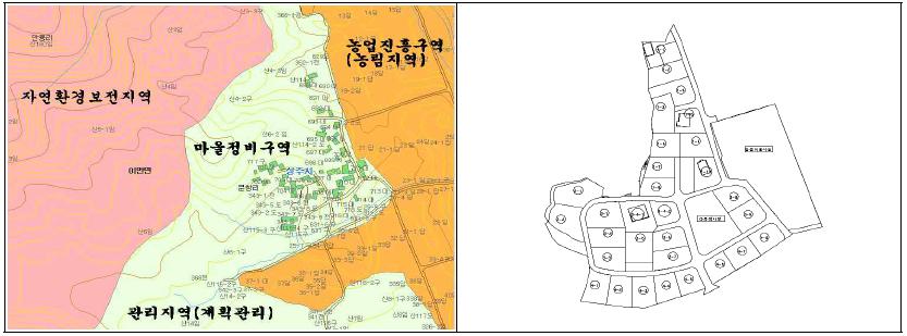 녹동마을 사업지구 용도지역과 토지이용계획