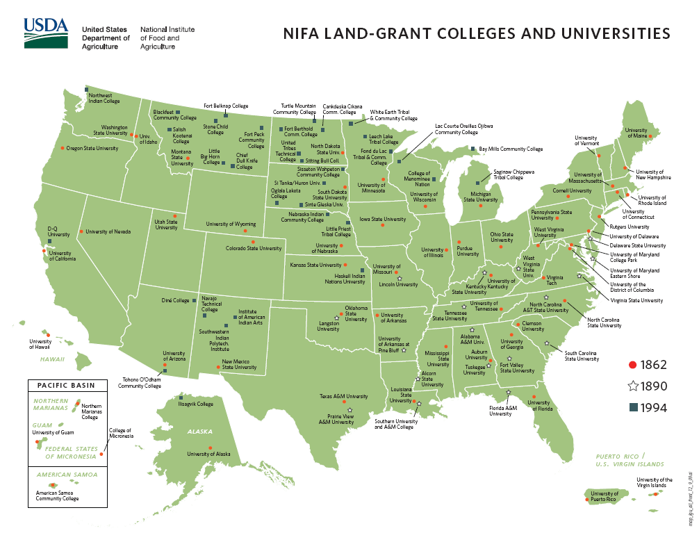 (그림 3-6) NIFA의 Land-grant Colleges & Universities