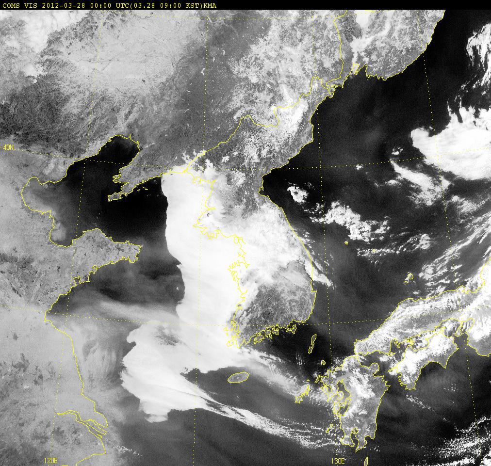 2012.03.28 09:00KST 천리안위성 가시영상의 해무