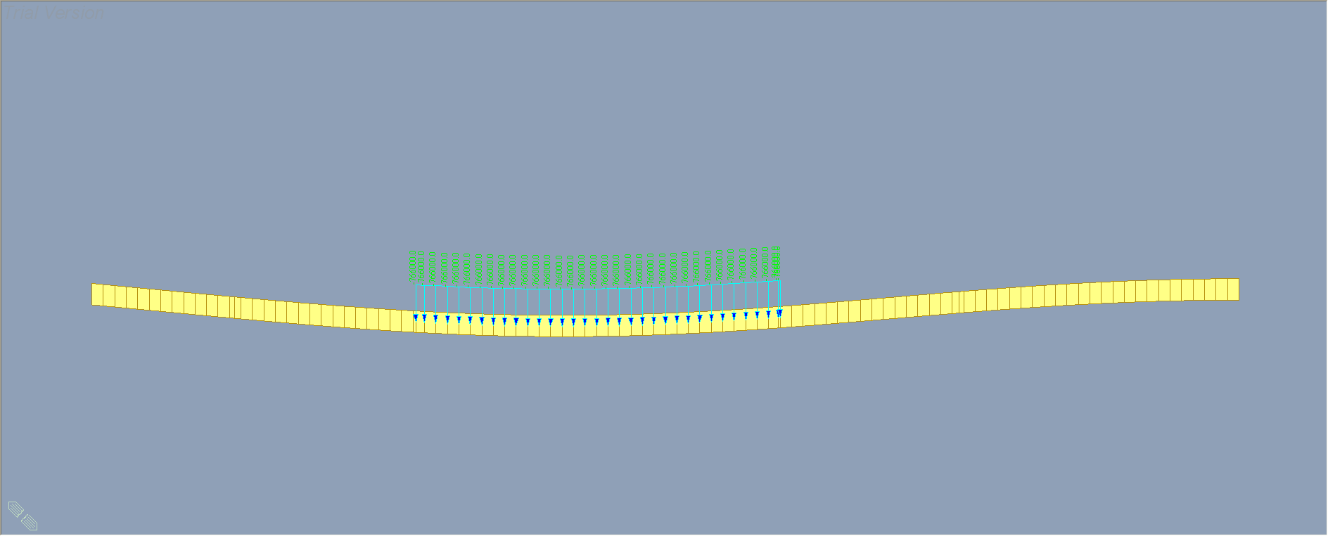 그림 5.35 Midas 처짐곡선(LA=0.2, h=0.03)