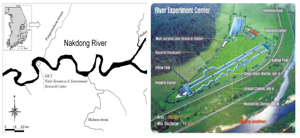 그림 3.18 본 실험이 진행된 한국건설기술연구원 안동 하천실험센터