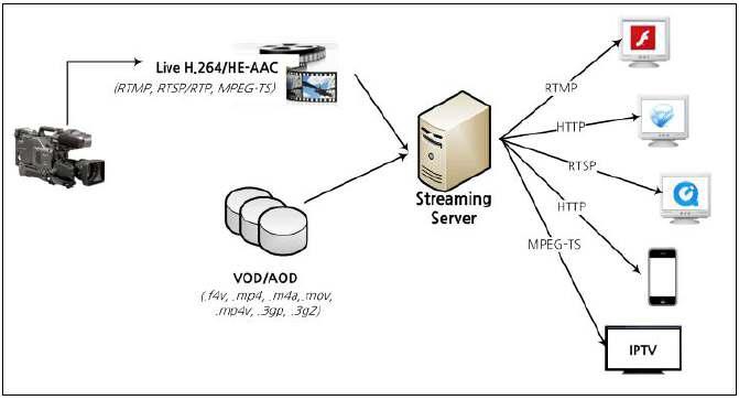스트리밍 서비스 구성도 1 : VOD/Live Streaming