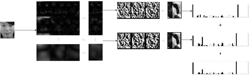 그림 25. Gabor filter와 multi-resolution ULBP 및 block histogram을 이용한 face