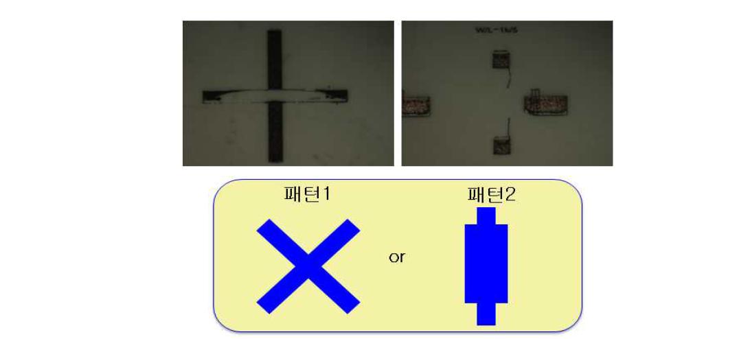 블레이 방향과 수직한 패턴의 불량 및 제안된 패턴