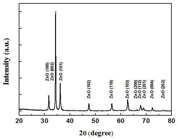 제작된 ZnO 전구체 박막의 XRD 분석