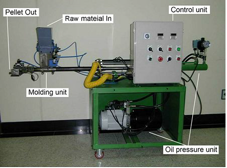 Images of piston-type pelletizer used in our study