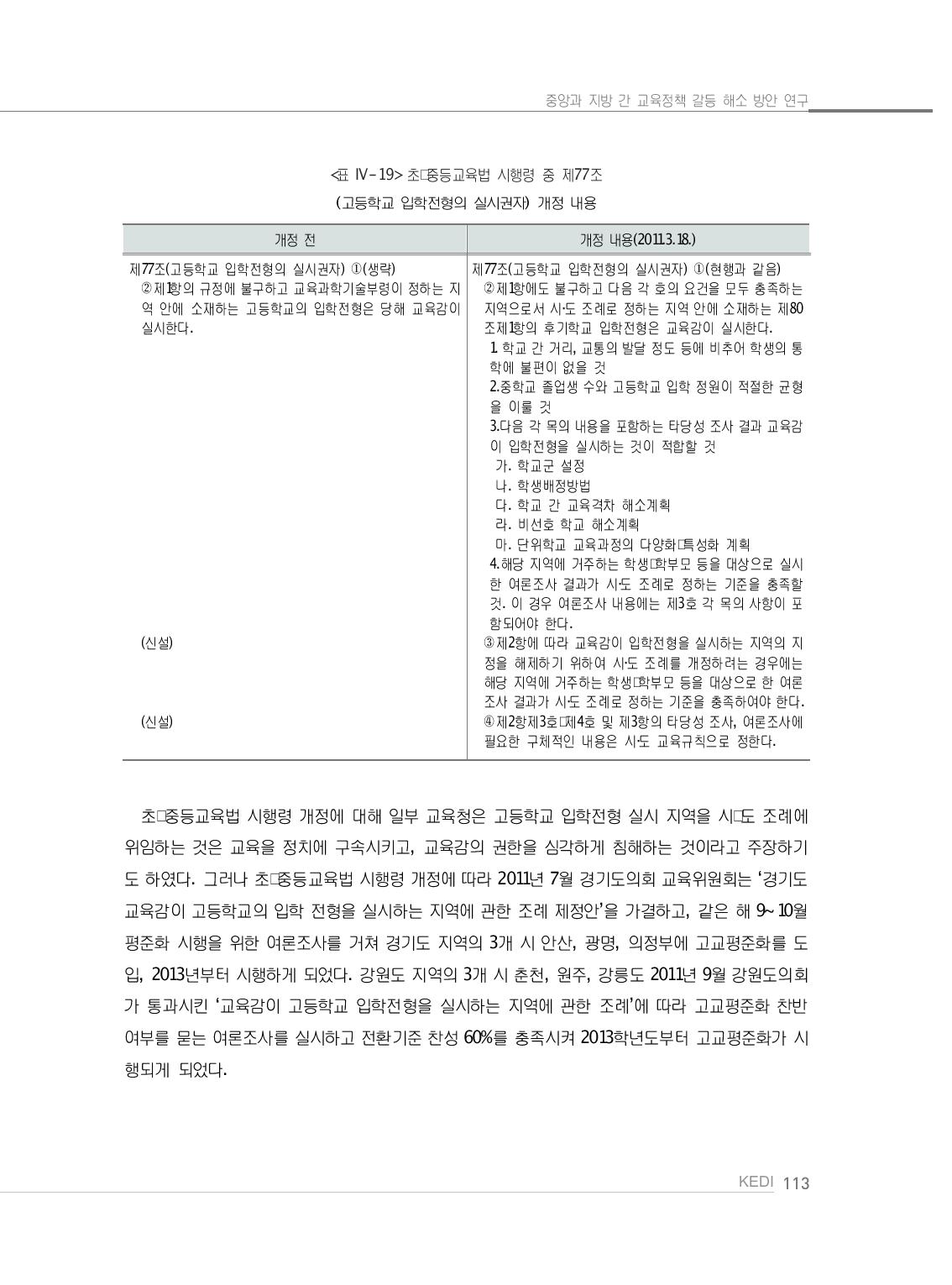 초･중등교육법 시행령 중 제77조