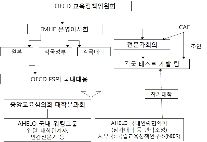 일본 AHELO 실행가능성 평가 참여 의사결정 체제