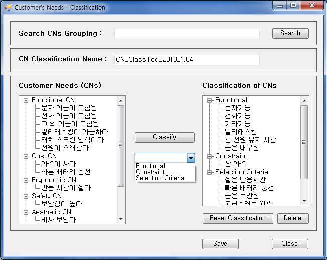 Customer’s Needs Classification