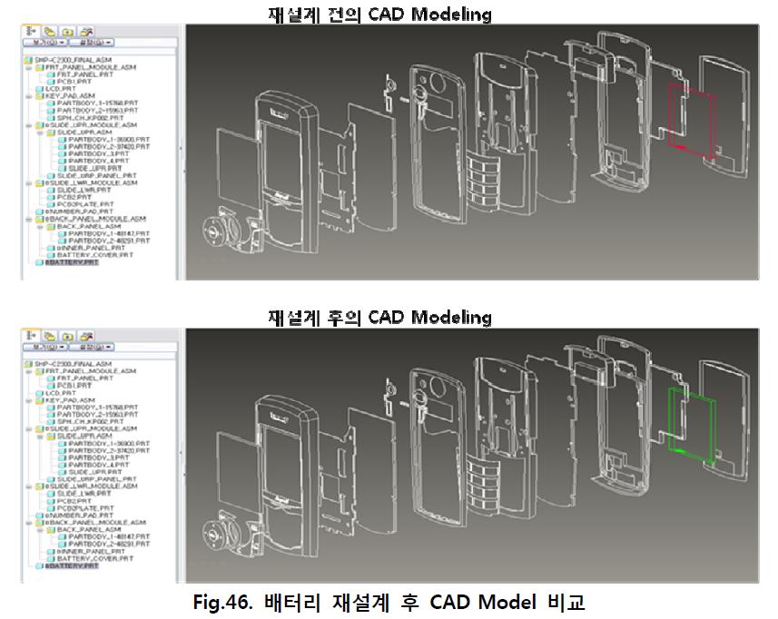 배터리 재설계 후 CAD Model 비교 69